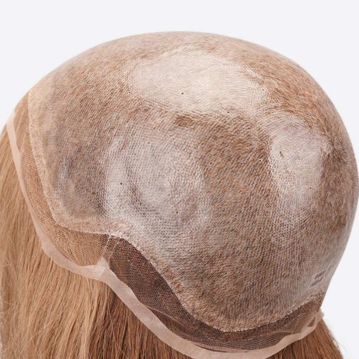 Ginger Highlights Full Silicone Skin Base Virgin Human Hair Topper - ULOFEY