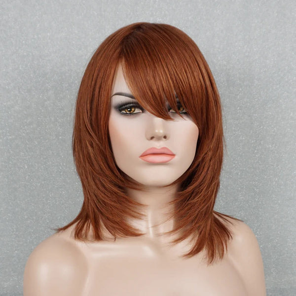 Ginger Short Pixie Cut Layered With Bangs Mono Top Human Hair Wig - ULOFEY