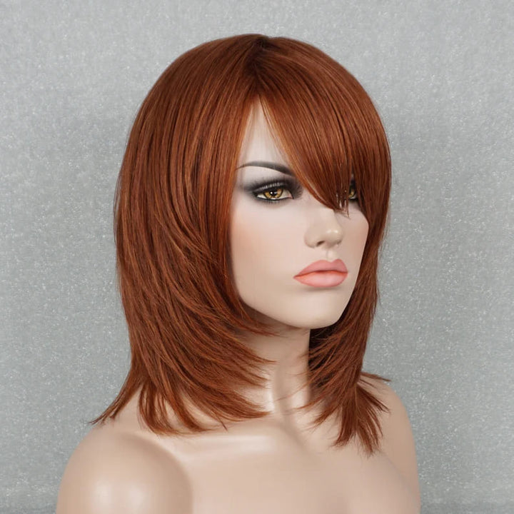 Ginger Short Pixie Cut Layered With Bangs Mono Top Human Hair Wig - ULOFEY