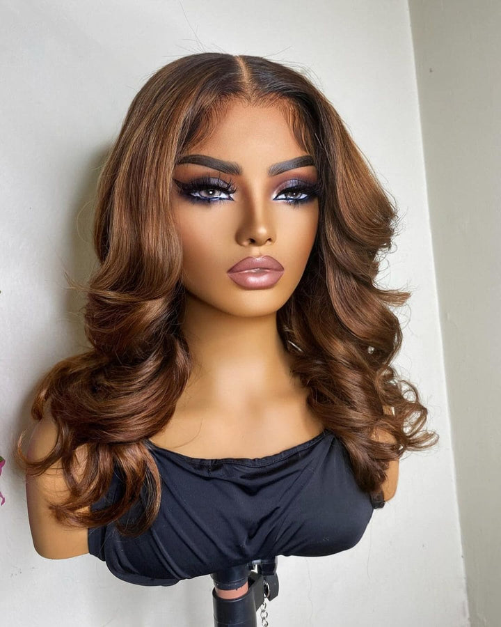 Honey Blonde Bady Wave 13*6 Front HD Lace Human Hair Wigs - ULOFEY