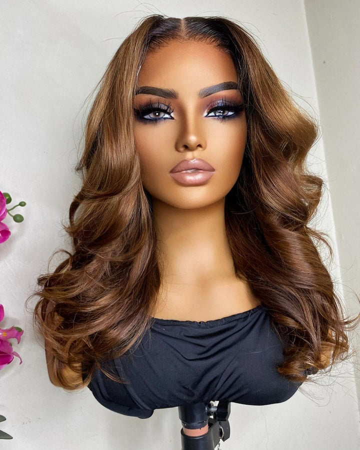 Honey Blonde Bady Wave 13*6 Front HD Lace Human Hair Wigs - ULOFEY