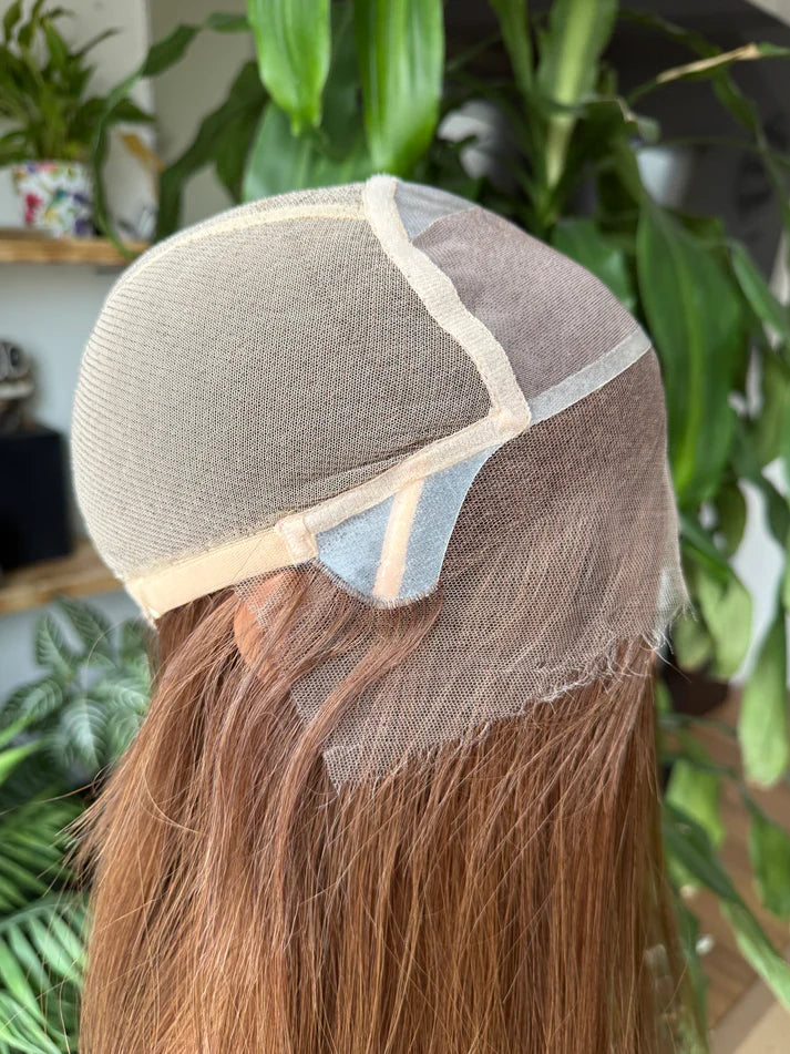 Hazel Highlights For Dark Brown Glueless Silk Top Virgin Human Hair Wigs - Ulofey Wigs