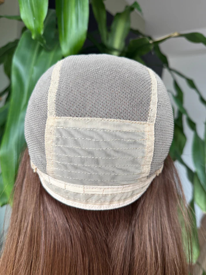 Hazel Highlights For Dark Brown Glueless Silk Top Virgin Human Hair Wigs - Ulofey Wigs