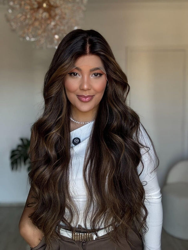 14-24inch Hazelnut Brown HD Lace Hand-Tied Front Virgin Human Hair Wigs - Ulofey Wigs
