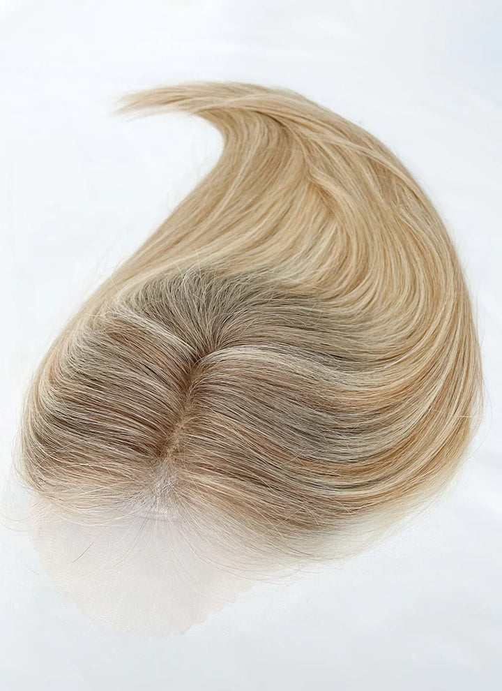 Highlight With Light Roots 8" x 8" Silk Top Lace Front Human Hair Topper - ULOFEY