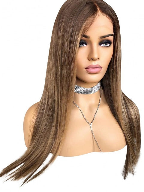 Blonde Highlighted Ash Brown HD Lace Front Wig - Ulofey Wigs