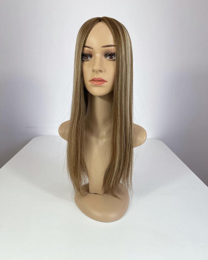 Honey Blonde Highlights 8”*8” Silk Base Clip In Virgin Human Hair Topper - ULOFEY