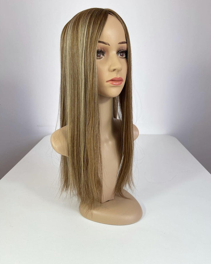 Honey Blonde Highlights 8”*8” Silk Base Clip In Virgin Human Hair Topper - ULOFEY