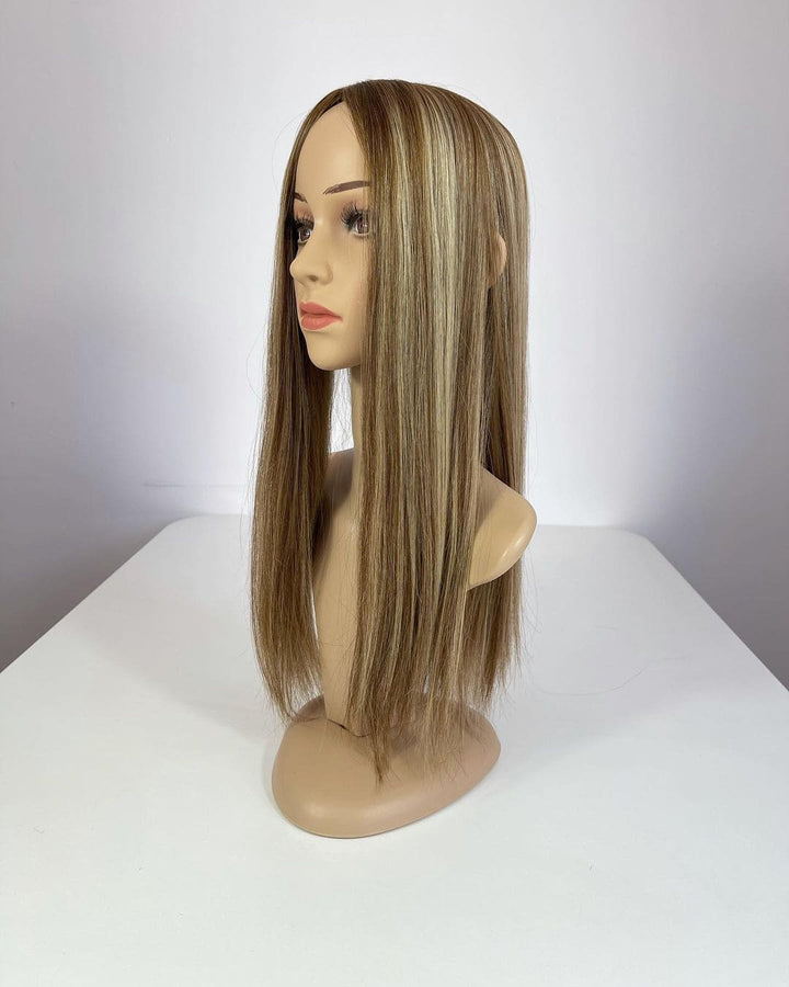 Honey Blonde Highlights 8”*8” Silk Base Clip In Virgin Human Hair Topper - ULOFEY