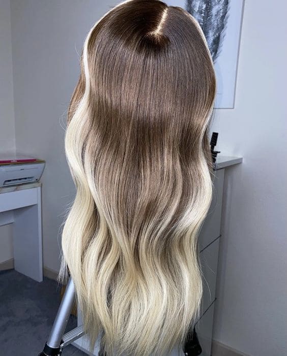 Icy Blonde Ombré Lace Front Wig with Hand-Tied Construction and Baby Hair