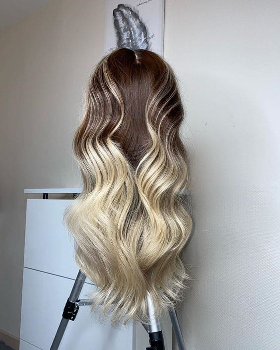 Icy Blonde Ombré Lace Front Wig with Hand-Tied Construction and Baby Hair