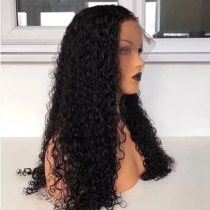 12-26inch Peruvian Kinky Curly Water Wave 13*4 Lace Front Human Hair Wigsg - ULOFEY