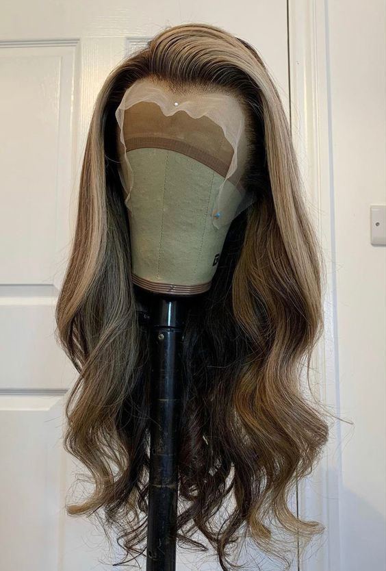 22inch light brown wave 13x6 transparent lace frontal human hair wigs - ULOFEY