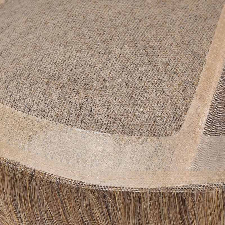 #6 Light Brown Straight Silk Base Human Hair Topper - ULOFEY