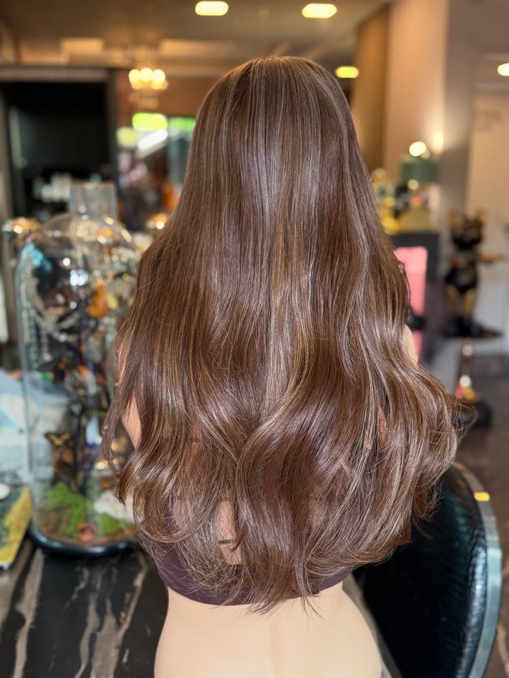 22inch light brown wave 13x6 transparent lace frontal human hair wigs - Ulofey Wigs