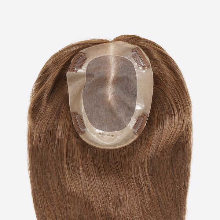 Light Golden Brown 5"x6.5" Mono Clip In Virgin Human Hair Topper - ULOFEY