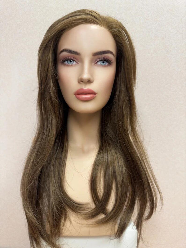 Blonde Straight Virgin Human Hair Mono Top Medical Wigs- ULOFEY