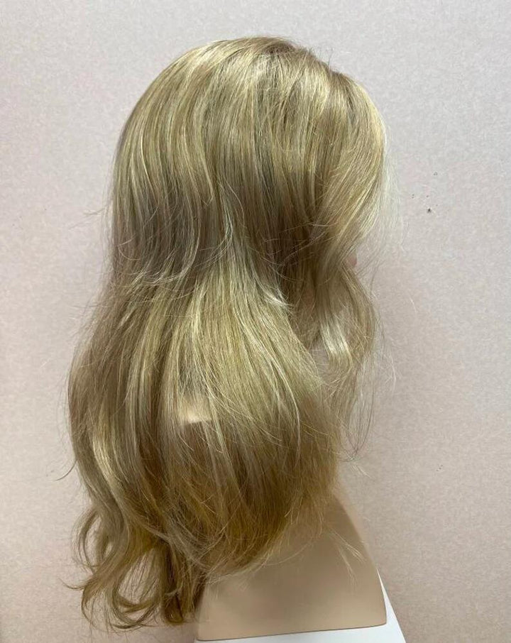 Blonde Straight Virgin Human Hair Mono Top Medical Wigs- ULOFEY