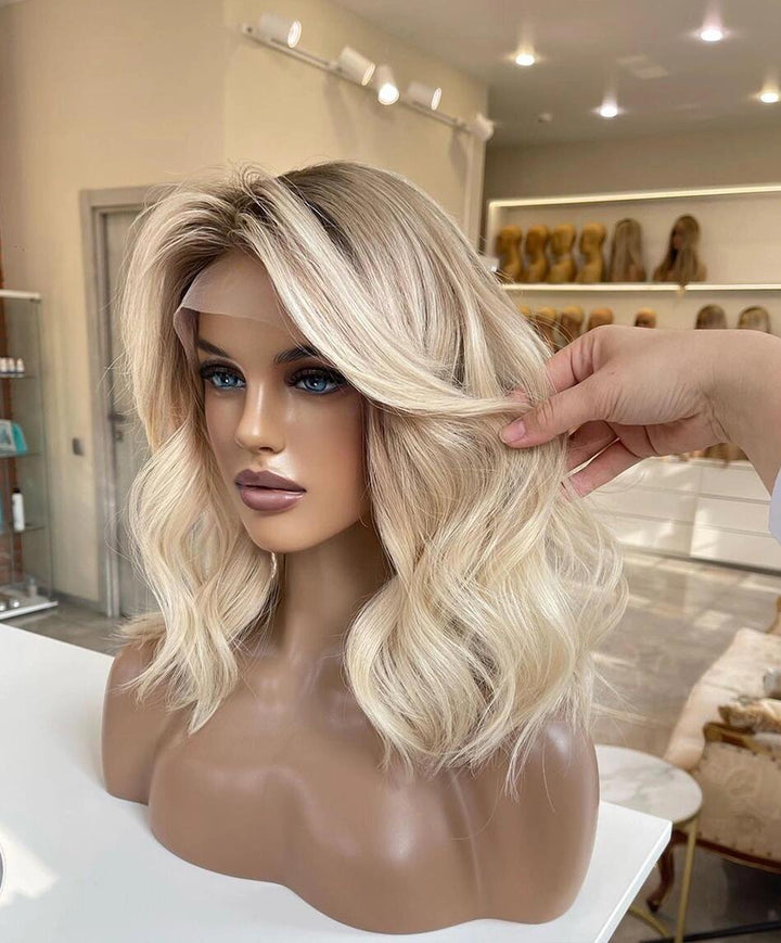 Custom Ombre Blonde Color Lace Wig with Monofilament Cap