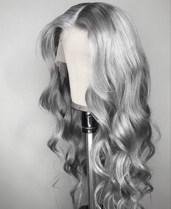 Ombre Grey Wave Bleached Knots 13x6 Lace Front Human Hair Wigs - ULOFEY