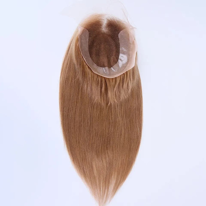 Black|Blonde|Honey Gold Color PU + Swiss Lace 7"*8" Virgin Human Hair Topper - ULOFEY