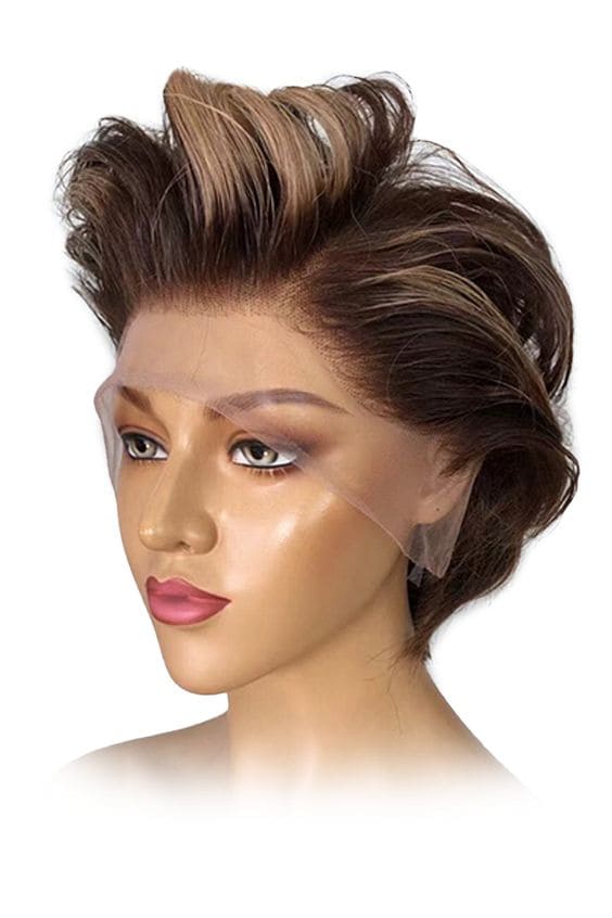 Pixie Cut Straight Pre Plucked 13x4 Transparent Lace Human Hair Wig