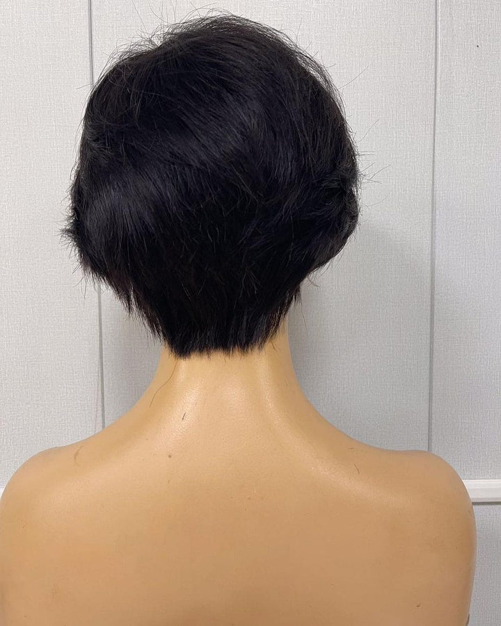  Pixie Cut Straight Pre Plucked 13x4 Transparent Lace Human Hair Wig