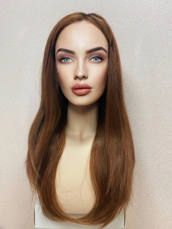 Ash Brown Virgin Human Hair Swiss Lace Fully Hand-Tied Medical Wigs - ULOFEY