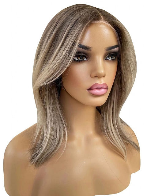 12-24inch Rooted Light Champagne Blonde Wave Glueless 13*6 HD Lace Front Human Hair Wigs - ULOFEY