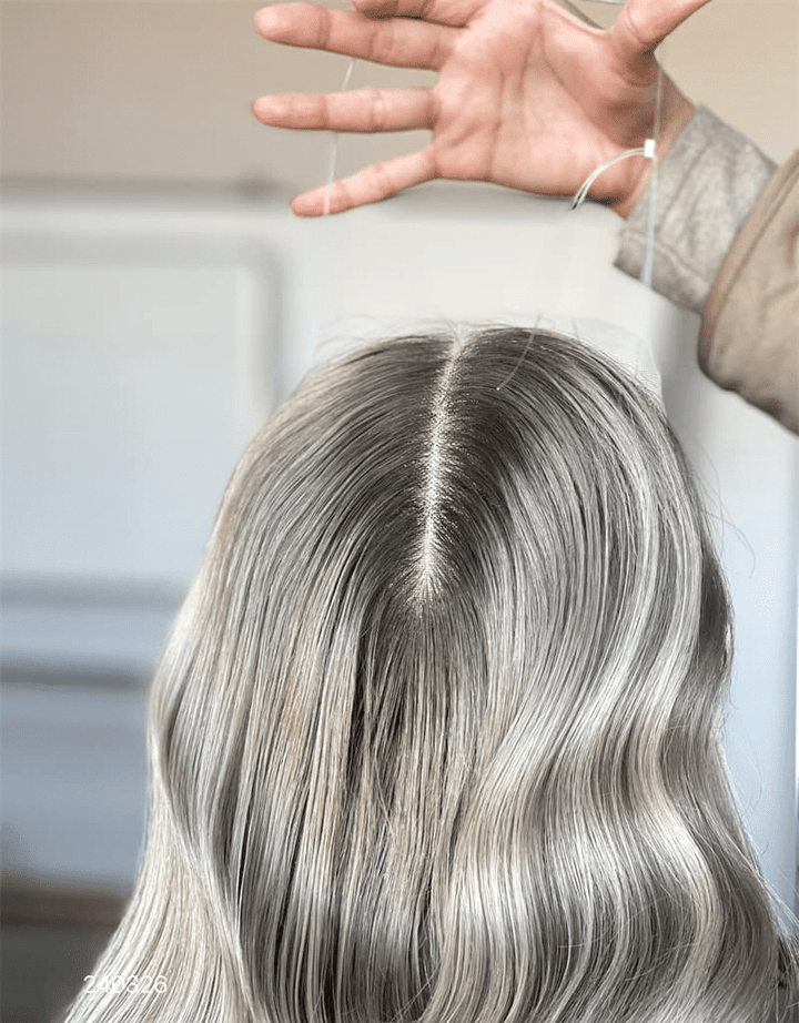 12-20inch Shadow Root Blonde 8"*8" Lace Front Clip In Virgin Human Hair Topper - Ulofey Wigs