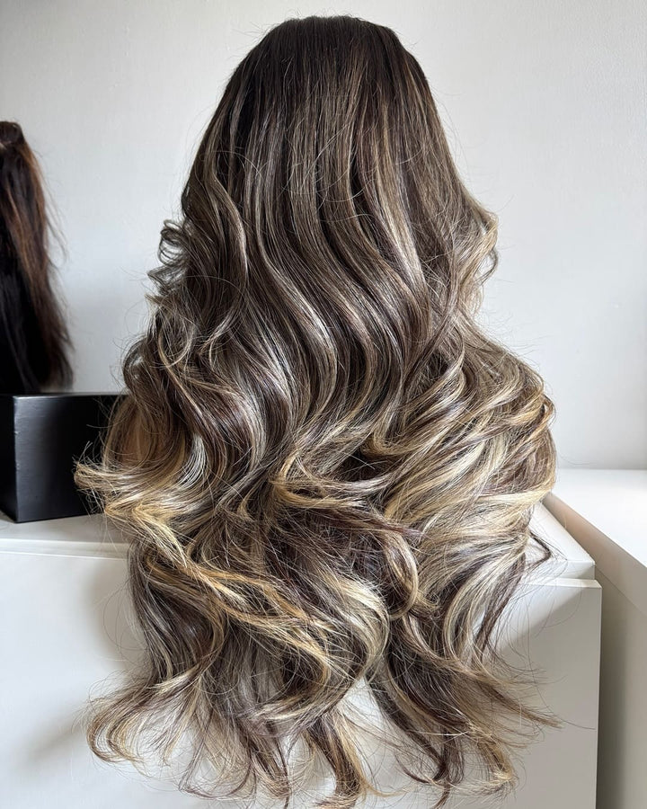 14-24inch White Chocolate Mocha New Design Lace Front Virgin Human Hair Wig - Ulofey Wigs
