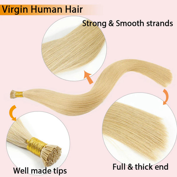 14-24inch Multiple Colors Silky Straight Invisible i-tip Human hair Extensions