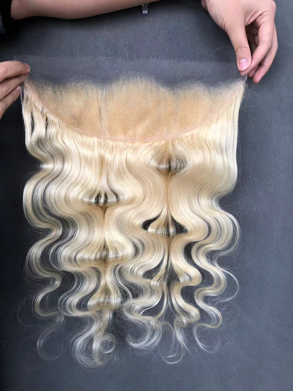 10-24inch 613# Blonde Body Wave 13x4" Lace Remy Human Hair Frontal Closure