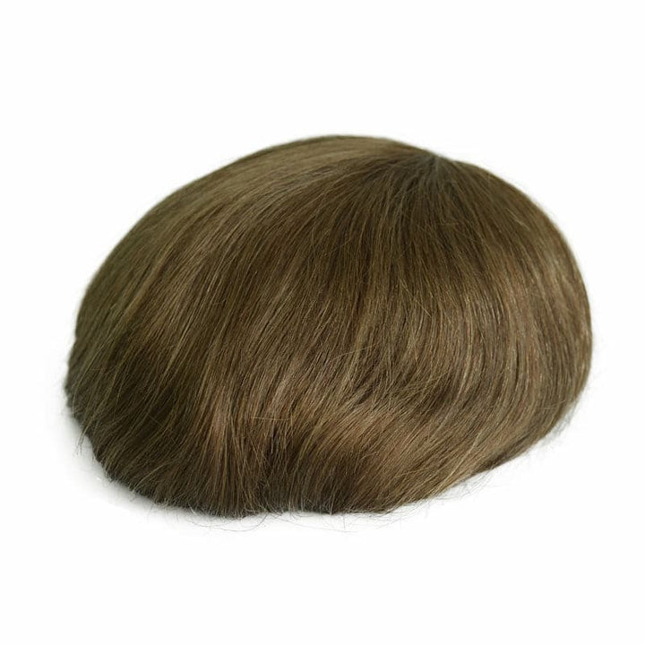 Indian Human Remy Hair Replacement System For Men Toupee Mens Hairpieces Q6 Base French Lace with Skin Various Color - ULOFEY 