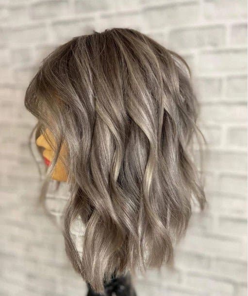 12 Inch Cold Grey Balayage 100% Human Hair Swiss Lace Front Glueless Wig Bleached Knots Transparent Lace Wig - ULOFEY