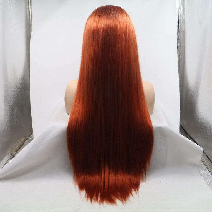 Ginger Straight Yaki Lace Front Synthetic Wig - ULOFEY 