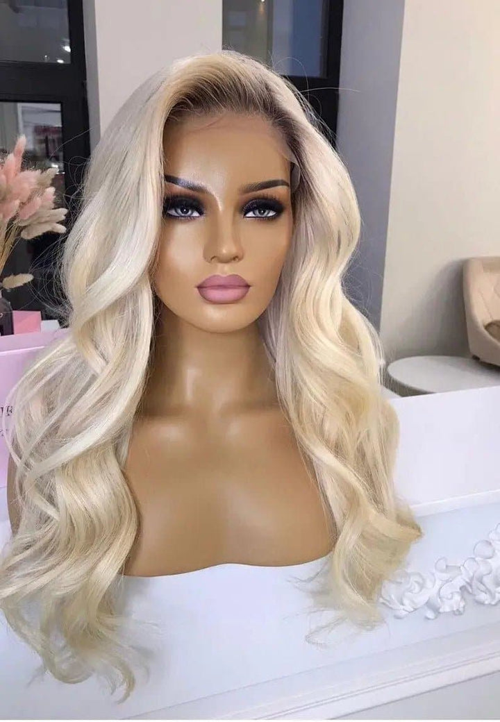 16”-28” lengths blonde rooted hd swiss 360 lace front 100% human hair wigs - ULOFEY
