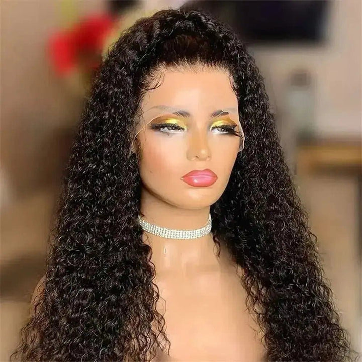 180% Density Soft Preplucked Curly Free Part Transparent Lace Front Wig with Baby Hair For Women - ULOFEY