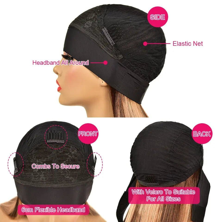1B613 Color Straight Glueless Remy Human Hair Headband Wigs for women - ULOFEY