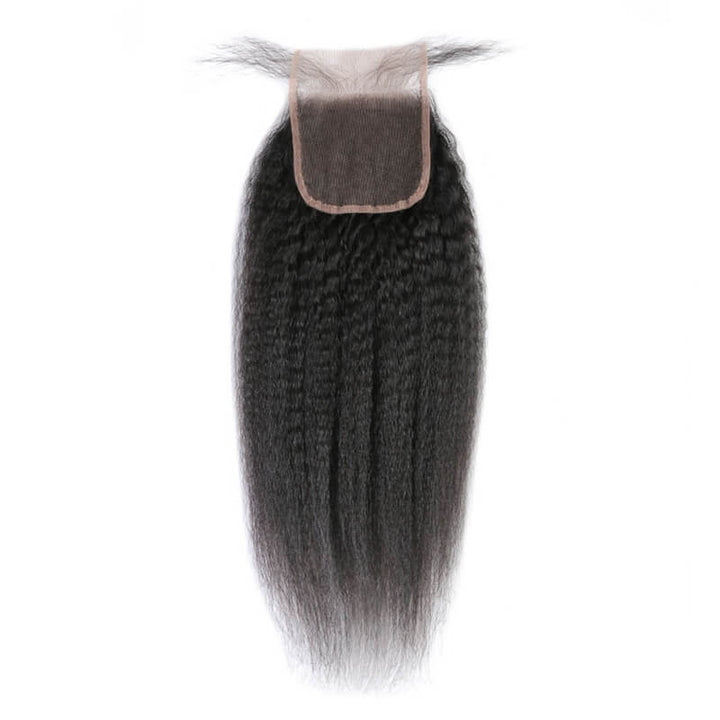 100% Human Hair Natural Color Customize 4x4 Lace Closure  - ULOFEY 