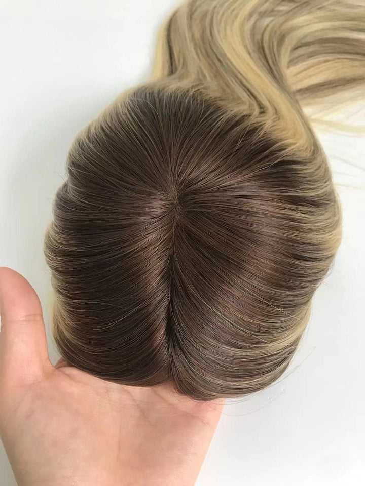 5"X2.75" Full Mono Virgin Human Hair Topper For Hair Loss - ULOFEY 