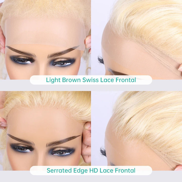 13x4 Lace Frontal 613 Blonde Remy Human Hair Body Wave Frontal Swiss Lace 13*4 Ear to Ear Lace Frontal Closure - ULOFEY 