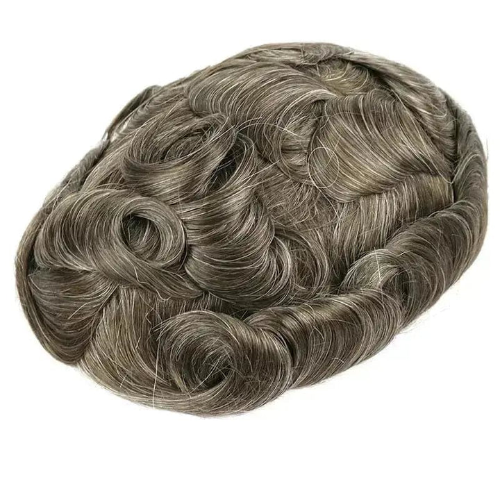 8"x10" High Quality Skin Men Toupee Replacement System 100% Human Hair Piece Full PU Base Topper - ULOFEY