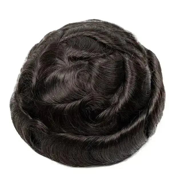 8"x10" High Quality Skin Men Toupee Replacement System 100% Human Hair Piece Full PU Base Topper - ULOFEY