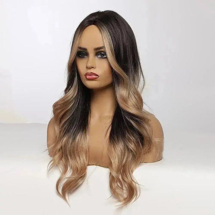 Ash Brown 1B/27 Wavy Wig Cosplay Party Daily Synthetic Wig for Women High Density Temperature Fibre - ULOFEY