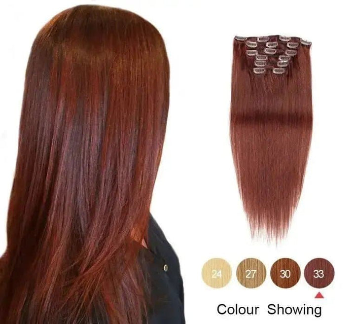 Clip In Hair Extensions Human Hair Machine-Made Remy Clip in Hair a lot of Colors - ULOFEY
