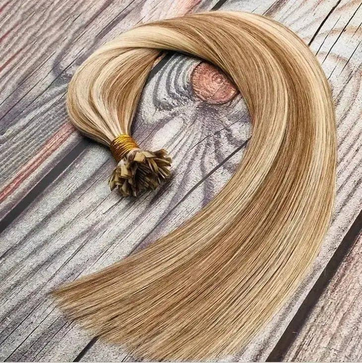 Flat Tip Hair Extensions Remy Keratin Non-marking tablet Straight Human Hair Extensions P27/60 - ULOFEY