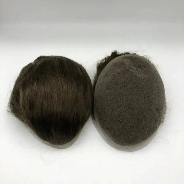 Men Toupee Hairpieces Undetectable Full French Lace System Bleached Knot Human Hair Men Replacement System - ULOFEY