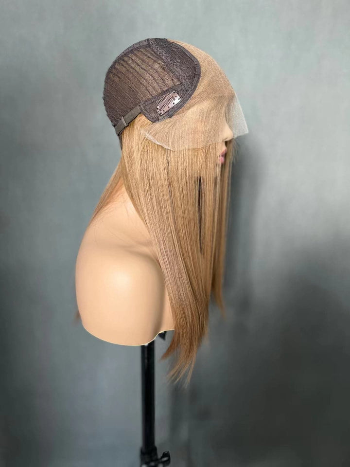 Custom Handtied Jewish Lace Top Virgin Human Hair wig - ULOFEY 