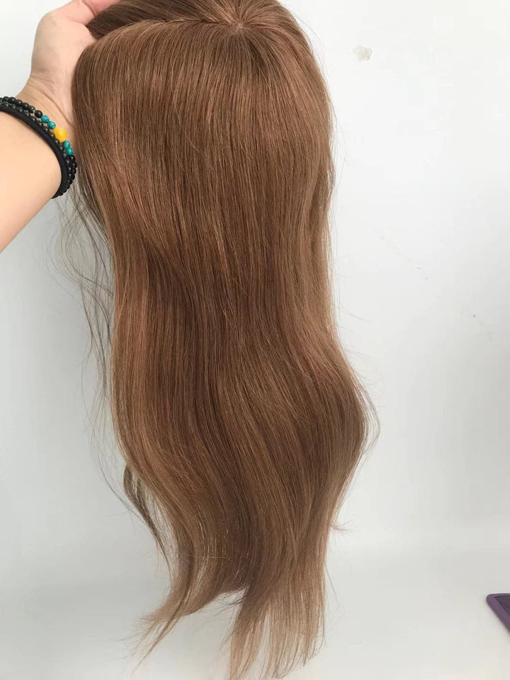 100% Virgin Human Hair Fish Net +Silk Base Top Hair Toppers 6*6 Base Size - ULOFEY 